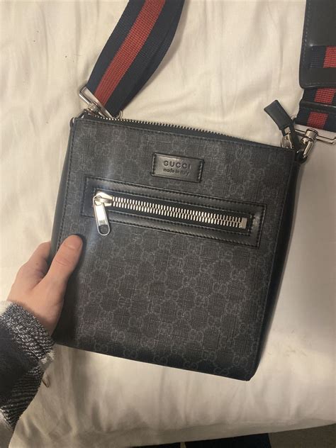 mens messenger bag gucci|authentic Gucci Messenger bag.